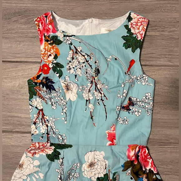 Hanpceirs Women's Blue Floral Midi Sleeveless SunDress, size xs - Picture 2 of 6